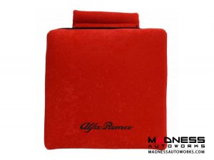 Seat Cushion - Red w/ Alfa Romeo Logo in Black